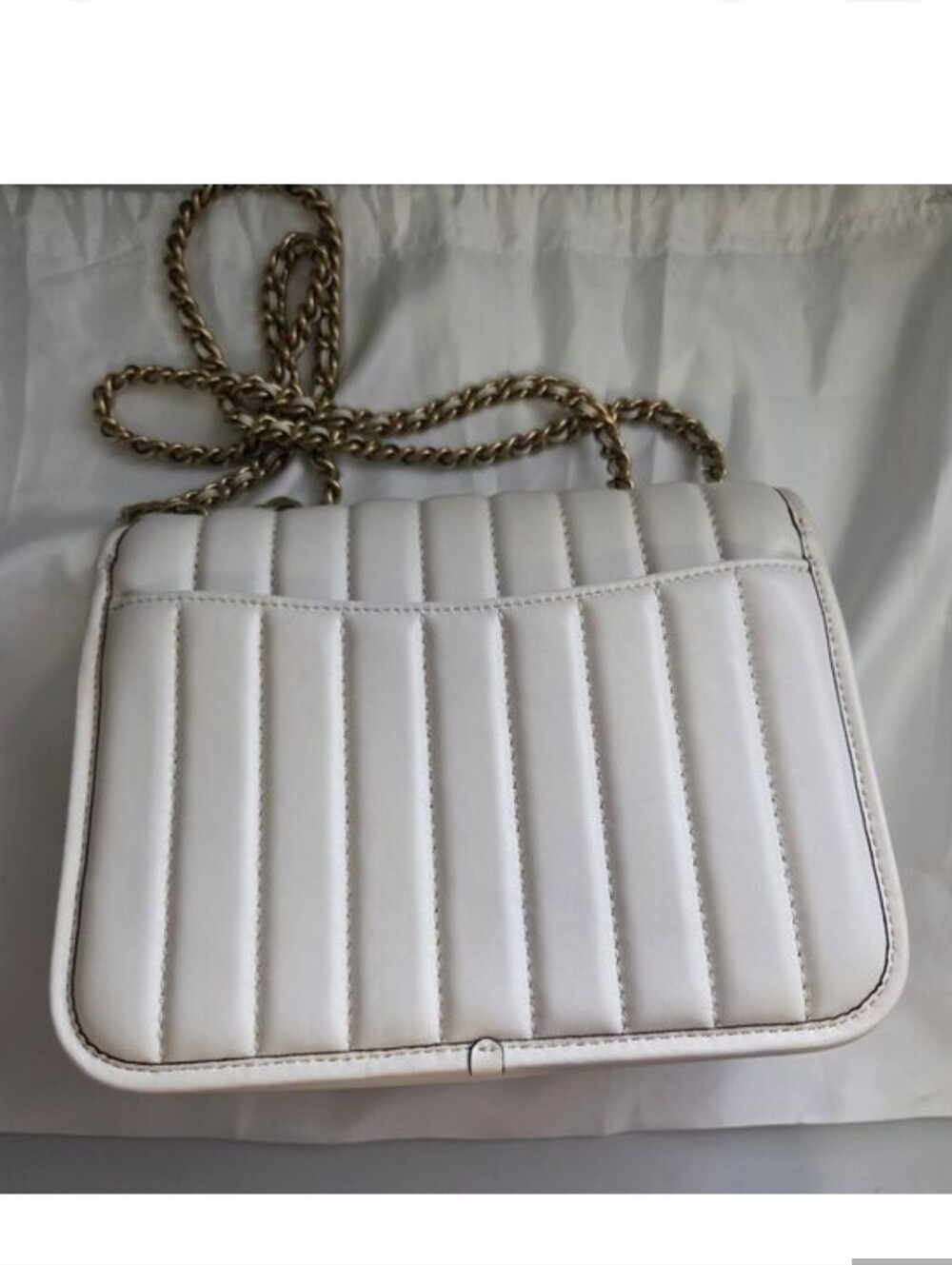 Coach Madison Quilted Leather Shoulder Bag Brass/Chalk - Picture 2 of 7